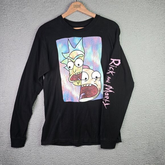 Rick and Morty Ripple Junction Long Sleeve Graphic Shirt Black M Adult Swim - Picture 4 of 15